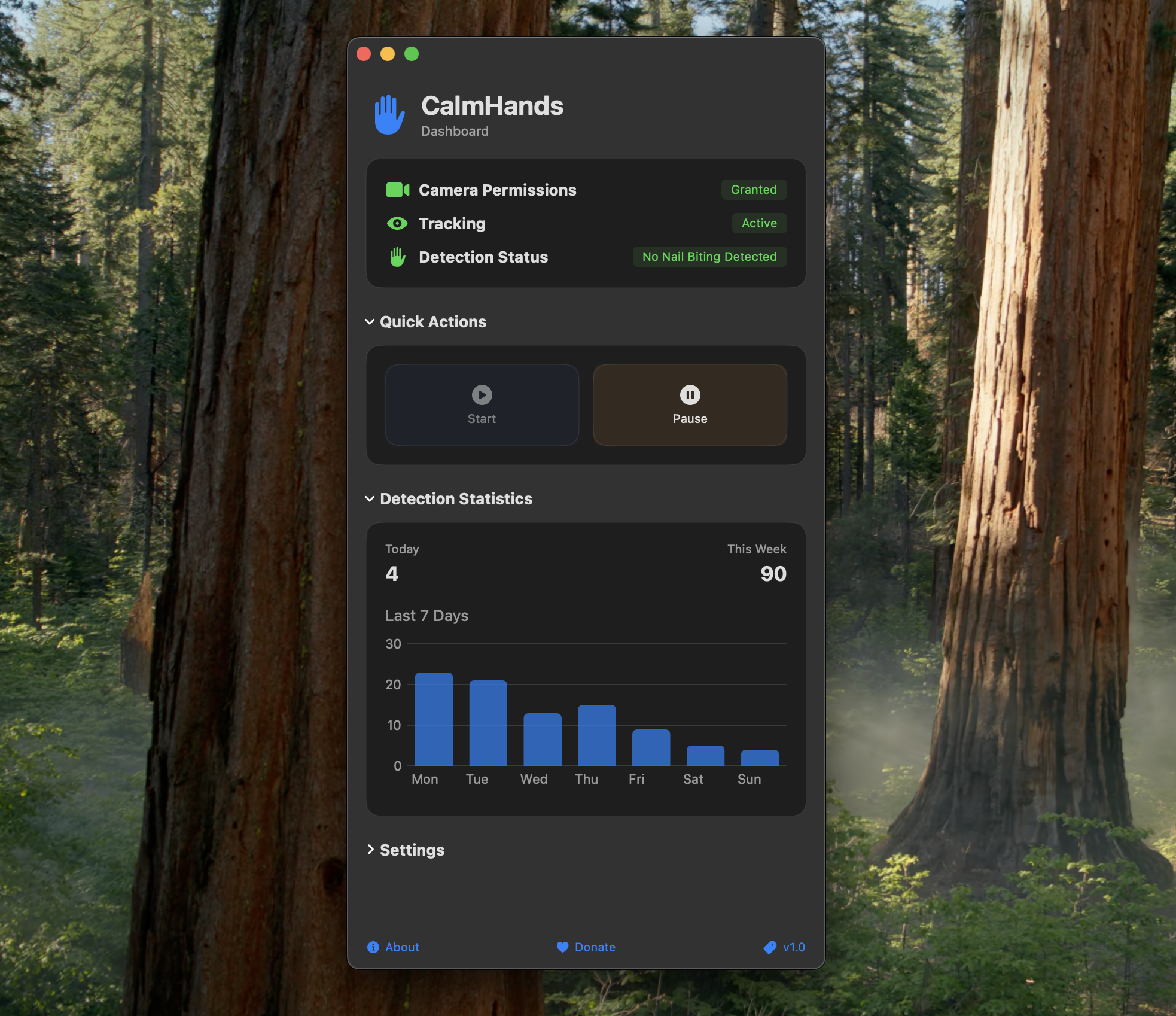 CalmHands Dashboard