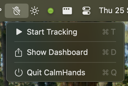 CalmHands Menu Bar